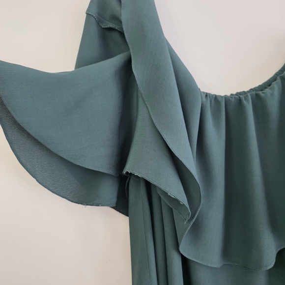 MLM Teal Ruffle Off-Shoulder Blouse - Picture 3 of 3